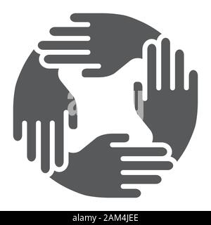 Teamwork glyph icon, business and team, partnership sign, vector graphics, a solid pattern on a white background, eps 10. Stock Vector