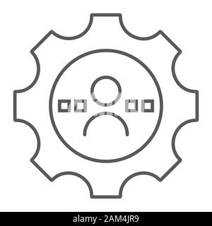 Skill thin line icon, business and human, leadership sign, vector graphics, a linear pattern on a white background, eps 10. Stock Vector