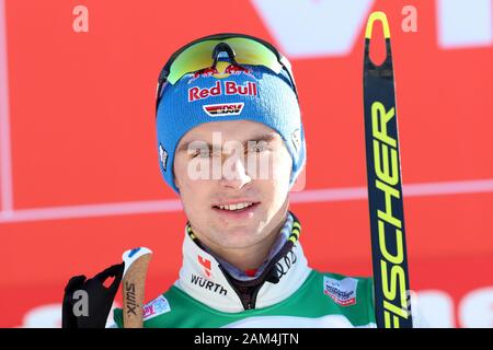 Trento, Italy. 11th January 2020; Lago Di Tesero, Val Di Fiemme, Trento, Italy; International Ski Federation World Cup, FIS Nordic Combined Val Di Fiemme, Vinzenz Geiger (GER) - Editorial Use Credit: Action Plus Sports Images/Alamy Live News Stock Photo