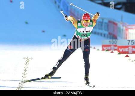 Trento, Italy. 11th January 2020; Lago Di Tesero, Val Di Fiemme, Trento, Italy; International Ski Federation World Cup, FIS Nordic Combined Val Di Fiemme, Eric Frenzel (GER) - Editorial Use Credit: Action Plus Sports Images/Alamy Live News Stock Photo