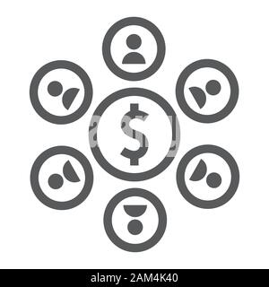 Human managment line icon, business and team, teamwork sign, vector graphics, a linear pattern on a white background, eps 10. Stock Vector