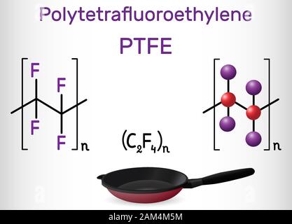 ptfe polytetrafluoroethylene polytetrafluorethylen chemische formel molecule frying pan strukturelle pfanne skeletal lubricant schmiermittel kochgeschirr