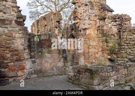 Basingwerk abbey, Greenfield Heritage Park, North Wales Stock Photo