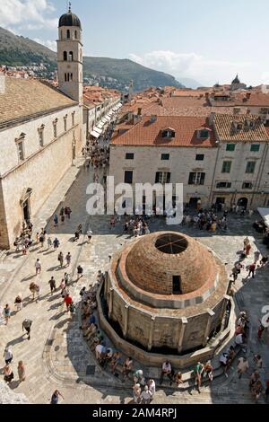 Big Onofrio's Fountain at Dubrovnik, UNESCO World Heritage Site, Croatia Stock Photo