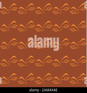 seamless vector pattern with rows of eyes Stock Vector
