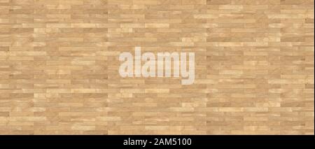 Top view of a light wood parquet made of rectangular tiles, texture and background Stock Photo