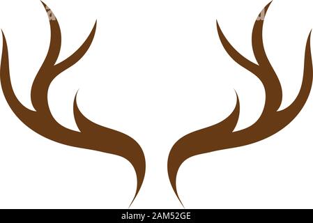 Deer antler ilustration logo vector template Stock Vector