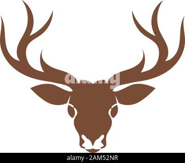 Deer antler ilustration logo vector template Stock Vector