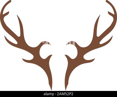 Deer antler ilustration logo vector template Stock Vector