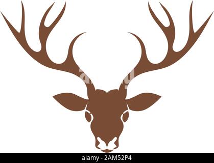 Deer antler ilustration logo vector template Stock Vector