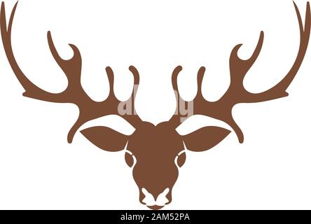 Deer antler ilustration logo vector template Stock Vector