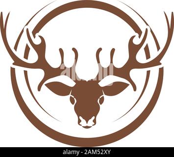 Deer antler ilustration logo vector template Stock Vector