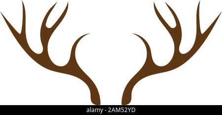 Deer antler ilustration logo vector template Stock Vector