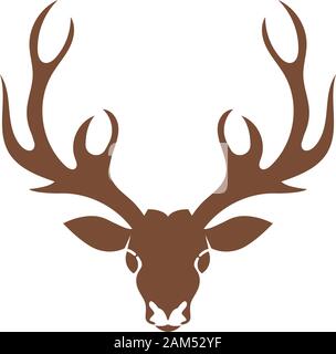 Deer antler ilustration logo vector template Stock Vector
