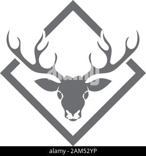 Deer antler ilustration logo vector template Stock Vector