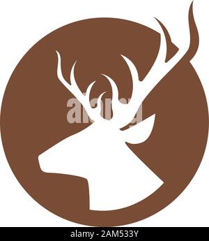 Deer antler ilustration logo vector template Stock Vector