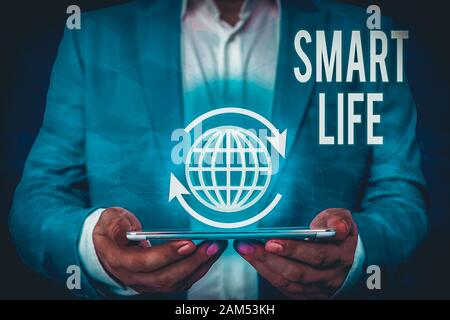 Word writing text Smart Life. Business photo showcasing approach conceptualized from a frame of prevention and lifestyles Stock Photo