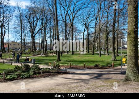 The beautiful park of Zinnowitz on the island Usedom in the Baltic Sea Stock Photo