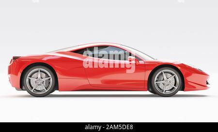 Modern car isolated on white, concept vehicle. 3d rendering Stock Photo