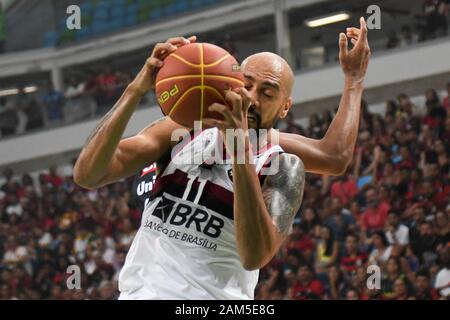 Rio De Janeiro, Brazil. 11th Jan, 2020. Marquinho during Flamengo x Franca for the Super 8 Basketball Cup final held at Arena Carioca 1, on Saturday afternoon (11), in Rio de Janeiro, RJ. Credit: Celso Pupo/FotoArena/Alamy Live News Stock Photo