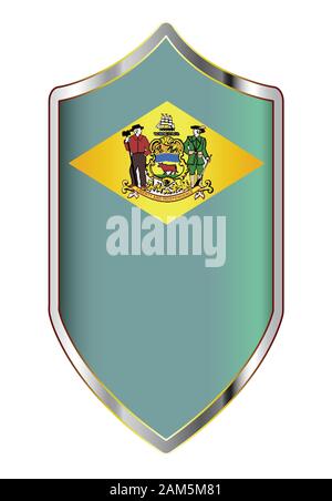 A typical crusader type shield with the state flag of Connecticut all ...