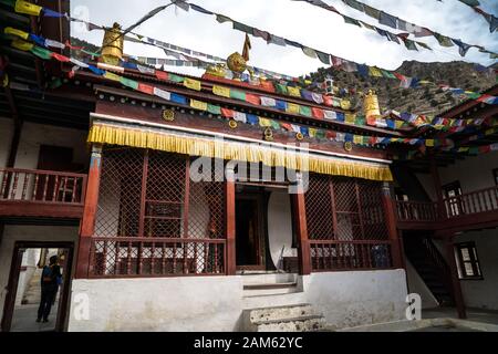Buddhist monastery in Marpha village in Lower Mustang, Mustang district, Nepal Stock Photo