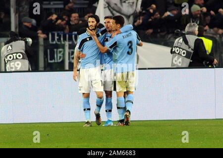 Roma, Italy. 11th Jan, 2020. happiness lazio during Lazio vs Napoli, Italian Soccer Serie A Men Championship in Roma, Italy, January 11 2020 Credit: Independent Photo Agency/Alamy Live News Stock Photo