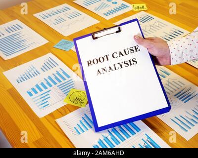 Root cause analysis RCA report and charts. Stock Photo