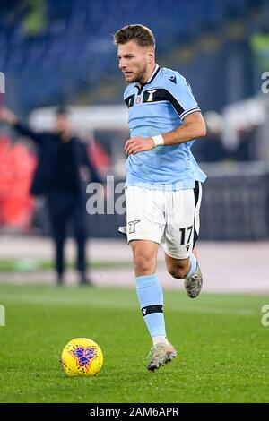 Roma, Italy. 11th Jan, 2020. Ciro Immobile of SS Lazio during the Serie A match between SS Lazio and SSC Napoli at Stadio Olimpico, Rome, Italy on 11 January 2020. Credit: Giuseppe Maffia/Alamy Live News Stock Photo