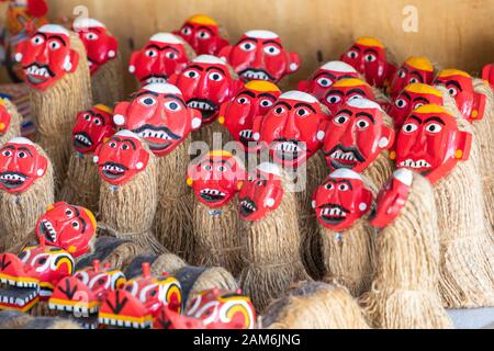 Souvenir market at Luang Prabang in Laos. Homemade artworks by local people. Stock Photo