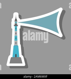 Lighthouse icon for presentation symbols. All the objects, shadows and background are in different layers. Stock Vector