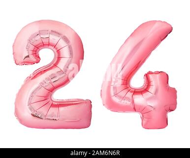 Feelairy Balloons Number 24 Rose Gold Foil Balloon Number 24