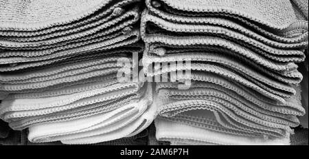Pile of Multicolored Cloths Black and white style Stock Photo