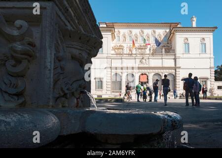 Outside view of Borghese Gallery, Galleria Borghese Museum, Villa Borghese, Rome, Italy Stock Photo