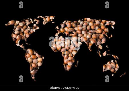 Roughly sketched out world map as global business concepts Stock Photo