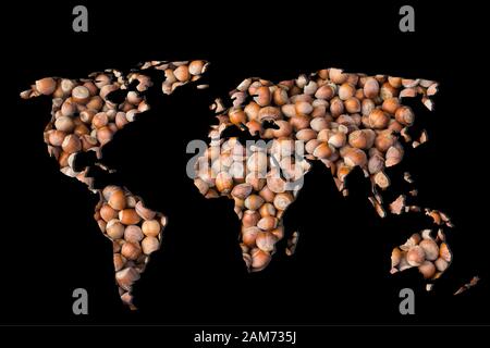 Roughly sketched out world map as global business concepts Stock Photo