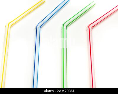 Straws isolated on white background Stock Photo