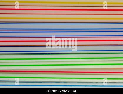 Colorful plastic straw background texture Stock Photo