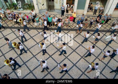 COIMBRA, PORTUGAL - 10 Jul 2016 - People in the parade in commemoration of the 500th anniversary of the Queen Saint of Coimbra Portugal Stock Photo