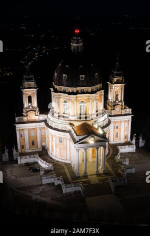 Aerial pictures of the Basilica di Superga.The Basilica of Superga is a church in the vicinity of Turin. Photo: Alessandro Bosio/Alamy Stock Photo