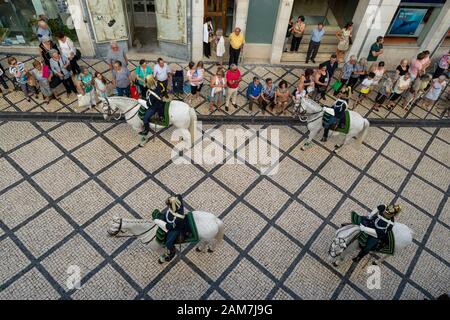 COIMBRA, PORTUGAL - 10 Jul 2016 - People in the parade in commemoration of the 500th anniversary of the Queen Saint of Coimbra Portugal Stock Photo