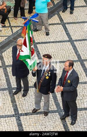 COIMBRA, PORTUGAL - 10 Jul 2016 - People in the parade in commemoration of the 500th anniversary of the Queen Saint of Coimbra Portugal Stock Photo