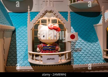 Jeju, Korea, 9th, March, 2019. Hello Kitty princess of each country displayed in the Hello Kitty Island. Stock Photo