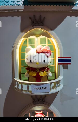 Jeju, Korea, 9th, March, 2019. Hello Kitty princess of each country displayed in the Hello Kitty Island. Stock Photo