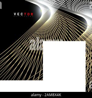 abstract vector background. curved lines on a black background. design technology. New texture for your design. Stock Vector