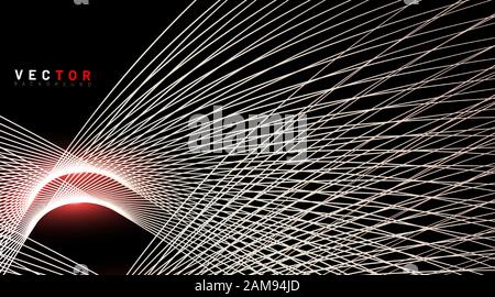 abstract vector background. curved lines on a black background. design technology. New texture for your design. Stock Vector