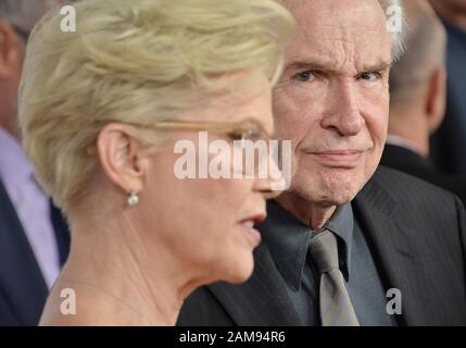 (L-R) Annette Bening and Warren Beatty at the AARP The Magazine's 19th Annual Movies For Grownups Awards held at the Beverly Wilshire, Four Seasons Hotel in Beverly Hills, CA on Saturday, ?January 11, 2020.  (Photo By Sthanlee B. Mirador/Sipa USA) Stock Photo