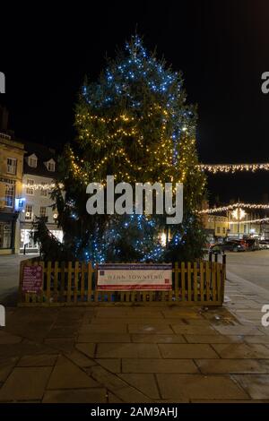 Pictures Of Cirencester Parish Church During The Christmas Period From Different View Points And Locations .Cotswold Market Town In England . Stock Photo