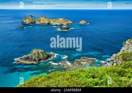 top view of Roach and the Admiralty Islands, Lord Howe Island, the tasman sea, Australia Stock Photo