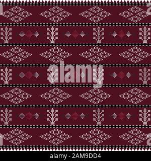 Batak ethnic seamless pattern with motif ulos. creative design cloth pattern. Tribal ethnic ornament seamless pattern. Colorful vector illustration. E Stock Vector